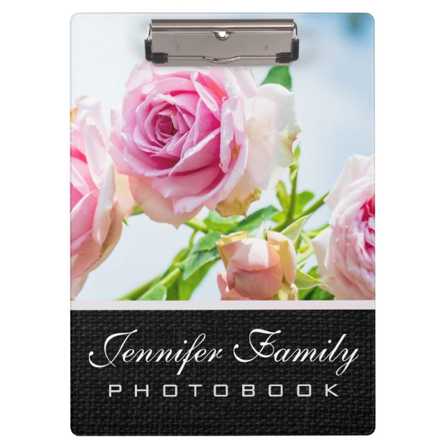 Pink rose flowers clipboard (Front)