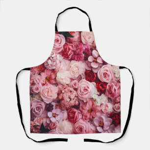 Pink Rose Flowers Elegant Girly Apron