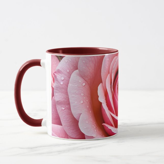  pink rose flowers  mug (Left)