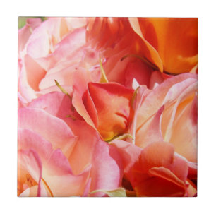 Pink Rose Flowers tile art decorative Roses