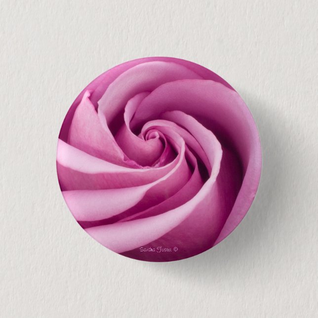 Pink Rose Folded To Perfection Button (Front)