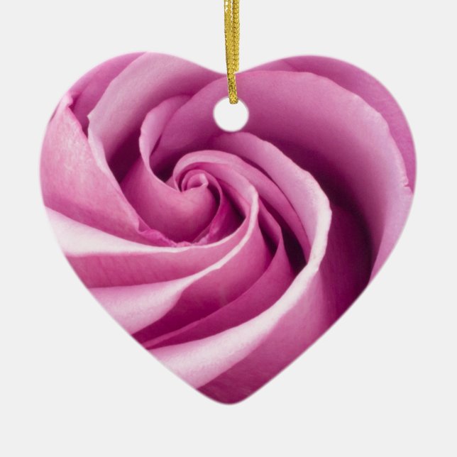 Pink Rose Folded to Perfection Ornament (Front)