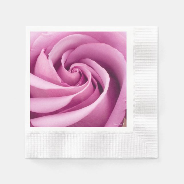 Pink Rose Folded To Perfection - Paper Napkins (Front)
