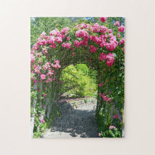 Pink rose garden jigsaw puzzle