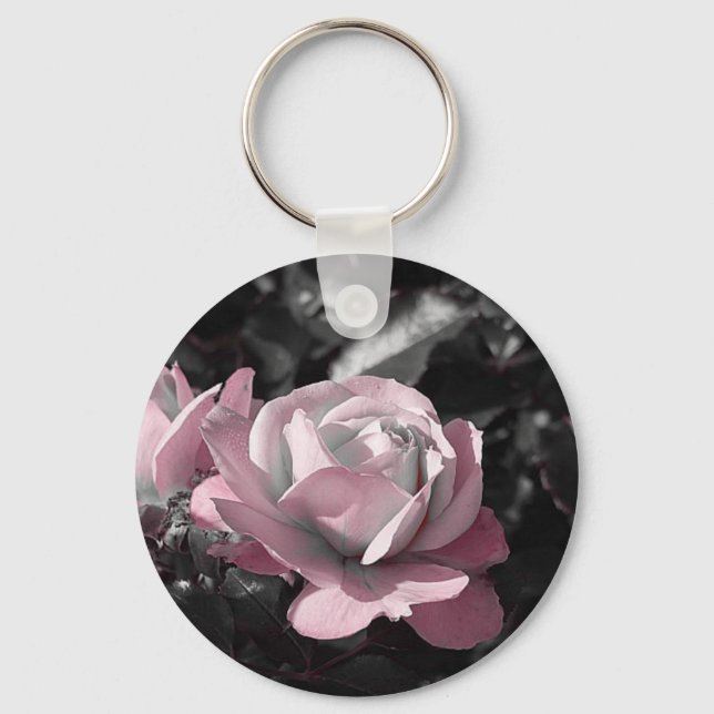 Pink Rose Garden Keychain (Front)