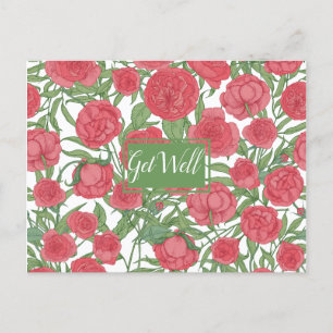 Pink Rose Get Well Postcard