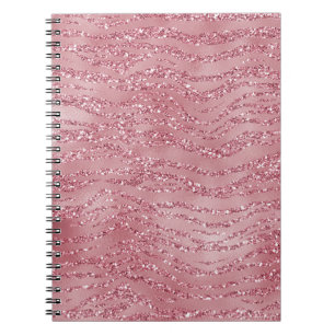 Pink Rose Glitter Zebra Animal        Notebook