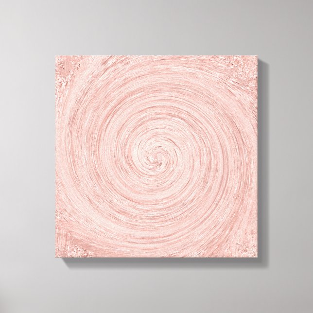 Pink Rose Gold Blush Abstract Circles Spirale Canvas Print (Front)