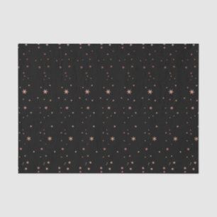Pink Rose Gold Blush Black Stars Sky Night Tissue Paper