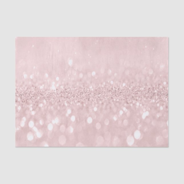 Pink Rose Gold Blush Glitter Powder Bridal Sweet Tissue Paper (Front)