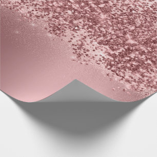 Pink Rose Gold Blush Glitter Spark Red Bean Wrapping Paper