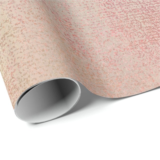 Pink Rose Gold Blush Peach Gold Champaign Wrapping Paper (Roll Corner)