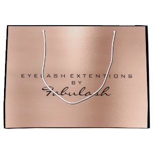 Pink Rose Gold Blush Pearly Minimal Branding Large Gift Bag