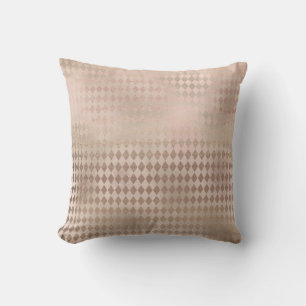 Pink Rose Gold Blush Powde Grungy Diamond Geometry Throw Pillow
