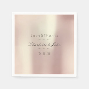 Pink Rose Gold Blush Silk Wedding Bridal Shower Napkin