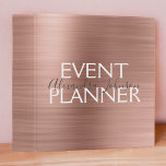 Pink & Rose Gold Brushed Metal Event Planner Binder<br><div class="desc">Pink & Rose Gold Faux Brushed Metal Foil Event Planner Binder for tracking schedules and dates. Pink & Rose Gold Brushed Metal Event Planner Binder is perfect for a Event Planner. Please contact the designer for matching customized items.</div>