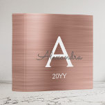 Pink & Rose Gold Brushed Metal Event Planner Binder<br><div class="desc">Monogrammed Pink & Rose Gold Faux Brushed Metal Foil Monogram Event Planner Binder for tracking schedules and dates. Pink & Rose Gold Brushed Metal Event Planner Binder is perfect for a Wedding Event, Birthday, School or Bridal Shower Planner and allows you to add your name, initial, and date. Please contact...</div>