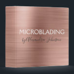 Pink & Rose Gold Brushed Metal Microblading Binder<br><div class="desc">Pink & Rose Gold Faux Brushed Metal Foil Microblading Scheduler or Planner Binder for tracking schedules and dates for Brows or Eyebrows. Pink & Rose Gold Brushed Metal Event Planner Binder is perfect for a Microblading business. Please contact the designer for matching customized items.</div>