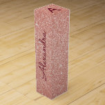Pink Rose Gold Burgundy Glitter Sparkle Monogram Wine Box<br><div class="desc">Pink Rose Gold and Burgundy Faux Glitter and Sparkle Elegant Wine Gift Box. This Wine Gift Box can be customized to include your initial and first name and makes a great birthday,  bachelorette party,  bridal shower gift.</div>