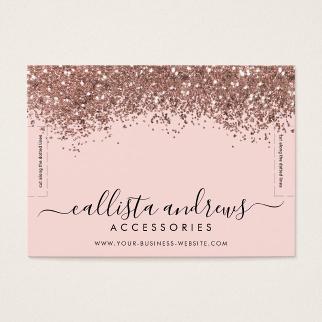 Pink Rose Gold Confetti Glitter Bracelet Display (Front)