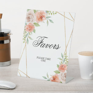  Pink Rose & Gold Frame Shower Favours Sign