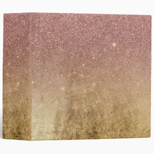 Pink Rose Gold Glitter and Gold Foil Mesh Binder