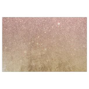 Pink Rose Gold Glitter and Gold Foil Mesh Fabric