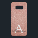 Pink Rose Gold Glitter and Sparkle Monogram Case-Mate Samsung Galaxy S8 Case<br><div class="desc">Pink Rose Gold Faux Glitter and Sparkle Elegant Monogram Case. This case can be customized to include your initial and first name.</div>