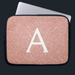 Pink Rose Gold Glitter and Sparkle Monogram Laptop Sleeve<br><div class="desc">Pink Rose Gold Faux Glitter and Sparkle Elegant Monogram Case. This case can be customized to include your initial and first name.</div>