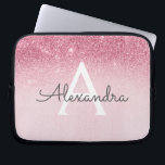 Pink Rose Gold Glitter and Sparkle Monogram Laptop Sleeve<br><div class="desc">Blush Pink - Rose Gold Ombre Faux Glitter and Sparkle Modern and Elegant Monogram Case. This case can be customized to include your initial and first name.</div>