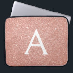 Pink Rose Gold Glitter and Sparkle Monogram Laptop Sleeve<br><div class="desc">Pink Rose Gold Faux Glitter and Sparkle Elegant Monogram Case. This case can be customized to include your initial and first name.</div>
