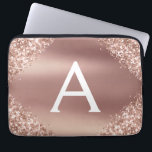 Pink Rose Gold Glitter and Sparkle Monogram Laptop Sleeve<br><div class="desc">Pink Rose Gold Faux Glitter and Sparkle Metallic Foil Elegant Monogram Case. This case can be customized to include your initial and first name.</div>