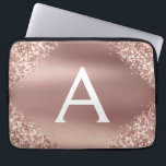 Pink Rose Gold Glitter and Sparkle Monogram Laptop Sleeve<br><div class="desc">Pink Rose Gold Faux Glitter and Sparkle Metallic Foil Elegant Monogram Case. This case can be customized to include your initial and first name.</div>