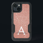 Pink Rose Gold Glitter and Sparkle Monogram<br><div class="desc">Pink Rose Gold Faux Glitter and Sparkle Elegant Monogram Case. This case can be customized to include your initial and first name.</div>