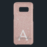 Pink Rose Gold Glitter and Sparkle Monogram Uncommon Samsung Galaxy S8 Case<br><div class="desc">Pink Rose Gold Faux Glitter and Sparkle Elegant Monogram Case. This case can be customized to include your initial and first name.</div>