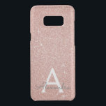 Pink Rose Gold Glitter and Sparkle Monogram Uncommon Samsung Galaxy S8 Plus Case<br><div class="desc">Pink Rose Gold Faux Glitter and Sparkle Elegant Monogram Case. This case can be customized to include your initial and first name.</div>