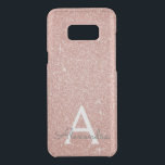 Pink Rose Gold Glitter and Sparkle Monogram Uncommon Samsung Galaxy S8 Plus Case<br><div class="desc">Pink Rose Gold Faux Glitter and Sparkle Elegant Monogram Case. This case can be customized to include your initial and first name.</div>