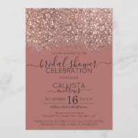 Pink Rose Gold Glitter Confetti Bridal Shower