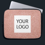 Pink Rose Gold Glitter - Custom Logo Promotional Laptop Sleeve<br><div class="desc">Pink Rose Gold Faux Glitter and Sparkle Elegant Custom Logo Promotional Corporate Laptop Bag or Sleeve Promotional Case for a Beauty Industry Gift. This case can be customized to include your company or business logo.</div>