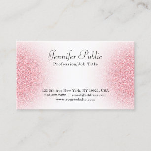 Pink Rose Gold Glitter Modern Elegant Professional Business Card