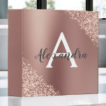 Pink Rose Gold Glitter & Sparkle Monogram Binder<br><div class="desc">Blush Pink - Rose Gold Faux Metallic Ombre Foil Glitter and Sparkle Elegant Monogram and Name Binder. These Binders can be customized to include your initial and first name. Please contact the designer for matching items.</div>