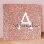 Pink Rose Gold Glitter & Sparkle Monogram Binder<br><div class="desc">Pink Rose Gold Faux Glitter and Sparkle Elegant Binder for School,  Office or Wedding Planning. These Binders can be customized to include your initial and first name.</div>
