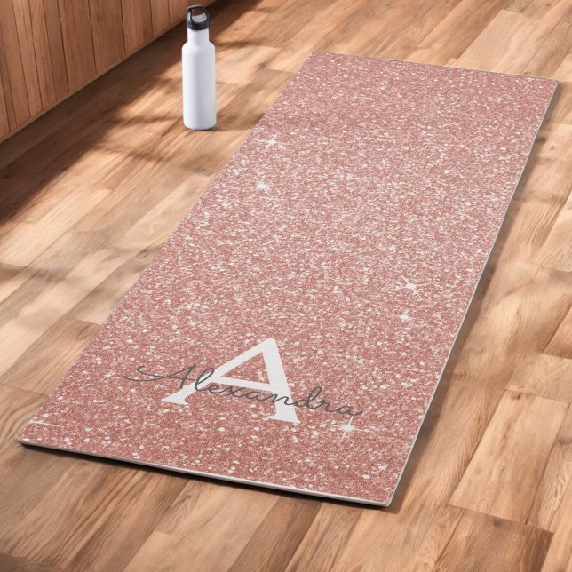 Pink Rose Gold Glitter & Sparkle Yoga Mat (Creator Uploaded)