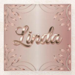 Pink Rose Gold Linda Coaster
