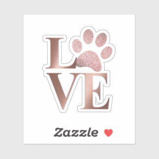 Pink Rose Gold Love With Pawprint