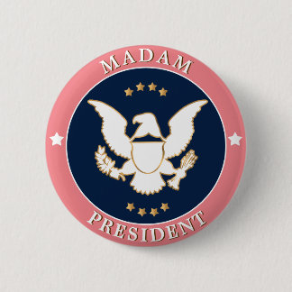 Pink Rose Gold Madam President Kamala 2 Inch Round Button