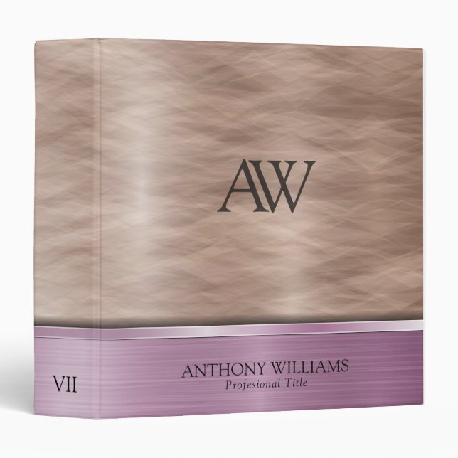 Pink & Rose Gold Metallic Background Binder (Front/Spine)