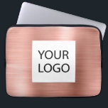 Pink Rose Gold Metallic - Custom Logo Promotional Laptop Sleeve<br><div class="desc">Pink Rose Gold Faux Metallic Stainless Steel Elegant Custom Logo Promotional Laptop Bag or Sleeve Promotional Case. This case can be customized to include your company or business logo.</div>