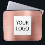 Pink Rose Gold Metallic - Custom Logo Promotional Laptop Sleeve<br><div class="desc">Pink Rose Gold Faux Metallic Stainless Steel Elegant Custom Logo Promotional Laptop Bag or Sleeve Promotional Case. This case can be customized to include your company or business logo.</div>