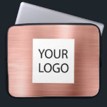 Pink Rose Gold Metallic - Custom Logo Promotional Laptop Sleeve<br><div class="desc">Pink Rose Gold Faux Metallic Stainless Steel Elegant Custom Logo Promotional Laptop Bag or Sleeve Promotional Case. This case can be customized to include your company or business logo.</div>
